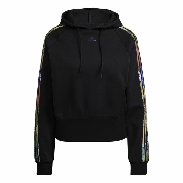 Γυναικείο Φούτερ με Κουκούλα Adidas Allover Print Μαύρο