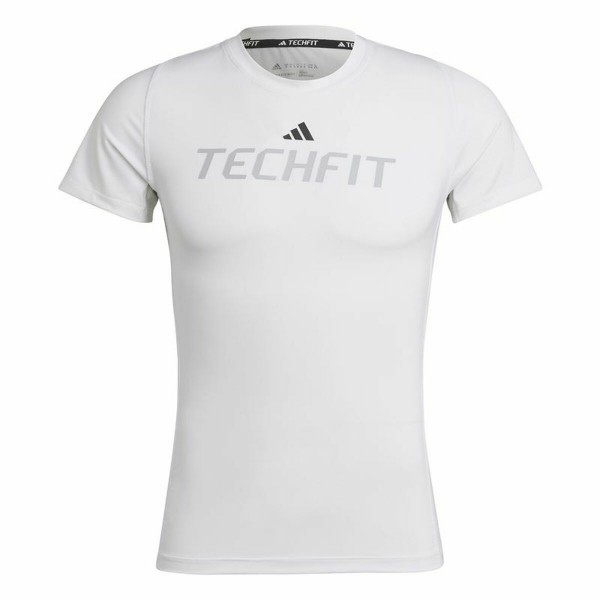Ανδρική Μπλούζα με Κοντό Μανίκι Adidas techfit Graphic  Λευκό