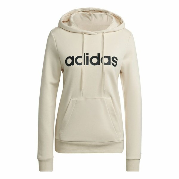 Γυναικείο Φούτερ με Κουκούλα Adidas Essentials Logo Μπεζ