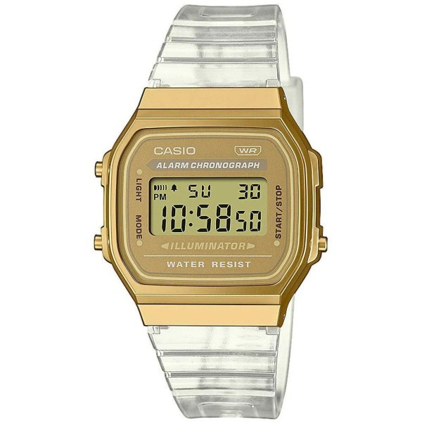Unisex Ρολόγια Casio VINTAGE COLLECTION - TRANSPARENT BAND - GOLD (Ø 36 mm)