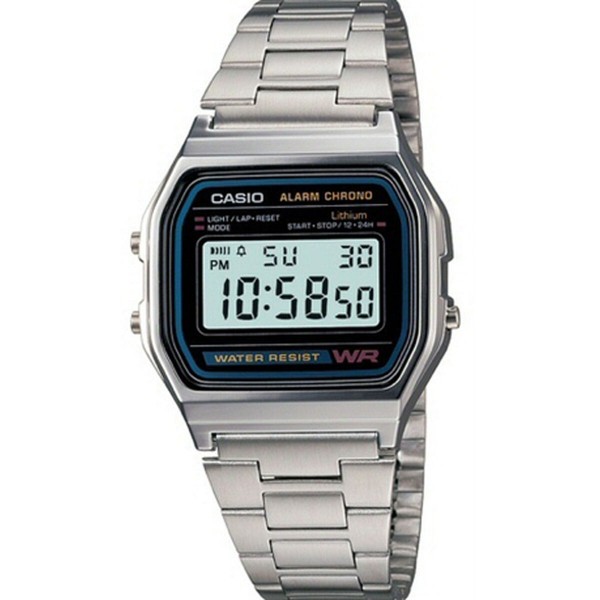 Ανδρικά Ρολόγια Casio A158 Μαύρο Ασημί (Ø 33 mm)