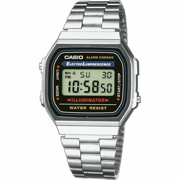 Unisex Ρολόγια Casio A168WA-1YES Μαύρο Ασημί