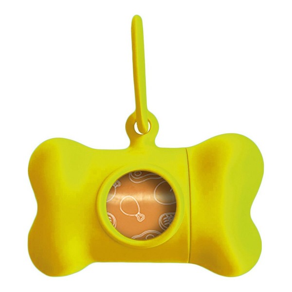 Διανομέας Tσαντών Kατοικίδιων Zώων United Pets Bon Ton Neon Σκύλος Κίτρινο (8 x 4,2 x 5 cm)