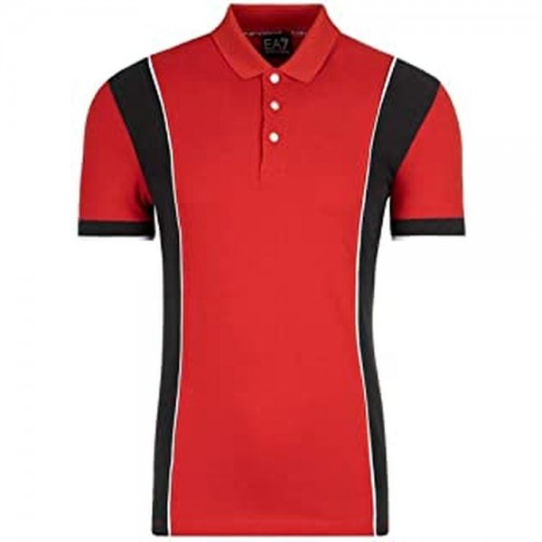 Ανδρική Μπλούζα Polo με Κοντό Μανίκι Armani Jeans 3GPF81 PJ61Z C1450 Κόκκινο βαμβάκι (M)