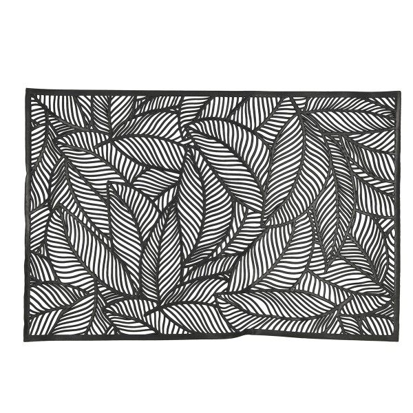 Σουπλά Quid Habitat Φύλλα Μαύρο 30 x 45 cm (Pack 12x)