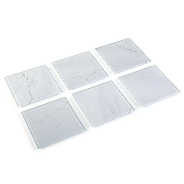 Σουβέρ Versa Λευκό Μάρμαρο (4 x 10,5 x 10,5 cm) (6 Τεμάχια)