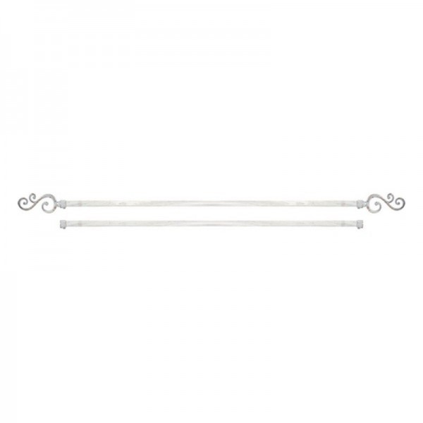 Κουρτινόξυλο DKD Home Decor Δυνατότητα επέκτασης Λευκό Μέταλλο (120 x 16 cm)
