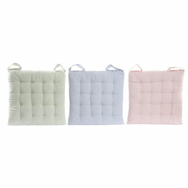 Μαξιλάρι έδρας DKD Home Decor Μπεζ βαμβάκι (3 pcs) (40 x 40 x 4 cm)