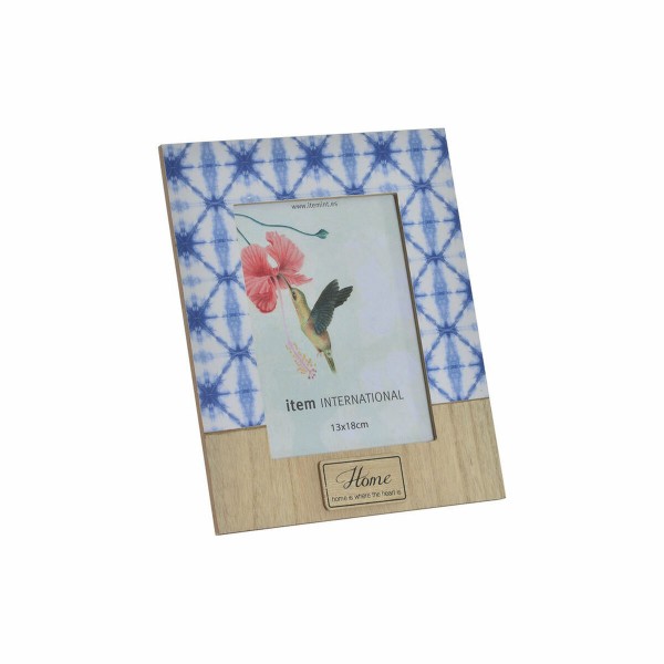 Κορνίζα DKD Home Decor S3021273 Λουλούδι Μπλε Ξύλο Καφέ Ναύτης