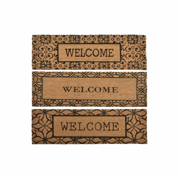 Πατάκι DKD Home Decor Μαύρο PVC ίνα (3 pcs) (75 x 25 x 1.5 cm)