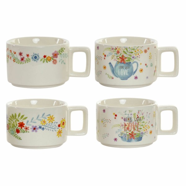 Σετ Κούπες Καφέ DKD Home Decor Μέταλλο Διακοσμητική κανάτα Dolomite (260 ml) (4 pcs)