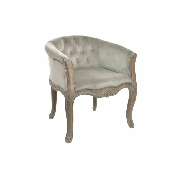 Πολυθρόνα DKD Home Decor πολυεστέρας ξύλο καουτσούκ Ανοιχτό Γκρι (62 x 58 x 69 cm)