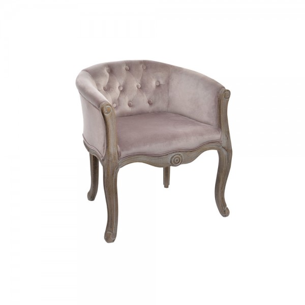 Πολυθρόνα DKD Home Decor πολυεστέρας ξύλο καουτσούκ Ανοιχτό Ροζ (62 x 58 x 69 cm)