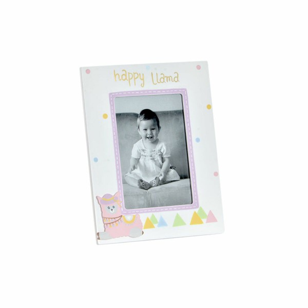 Κορνίζα DKD Home Decor S3021813 Κρυστάλλινο Ροζ Λευκό Παιδικά Φλόγα Ξύλο MDF (17 x 1,5 x 22 cm) (10 x 15 cm)