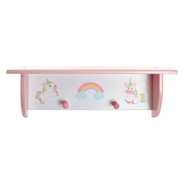 Ράφια DKD Home Decor Unicorn Ροζ Λευκό Ξύλο MDF (50 x 13 x 16,5 cm)