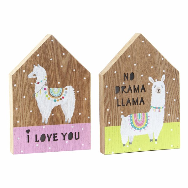 Διακόσμηση DKD Home Decor LED Άγρια φλόγα Ξύλο MDF (17 x 3.5 x 25 cm) (2 pcs)