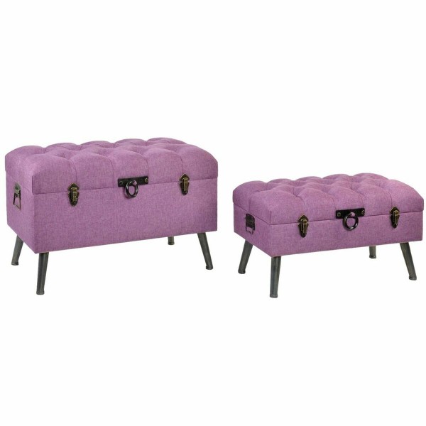 Σκαμπό DKD Home Decor   Μέταλλο πολυεστέρας Φούξια Ξύλο MDF (81 x 42 x 52 cm)