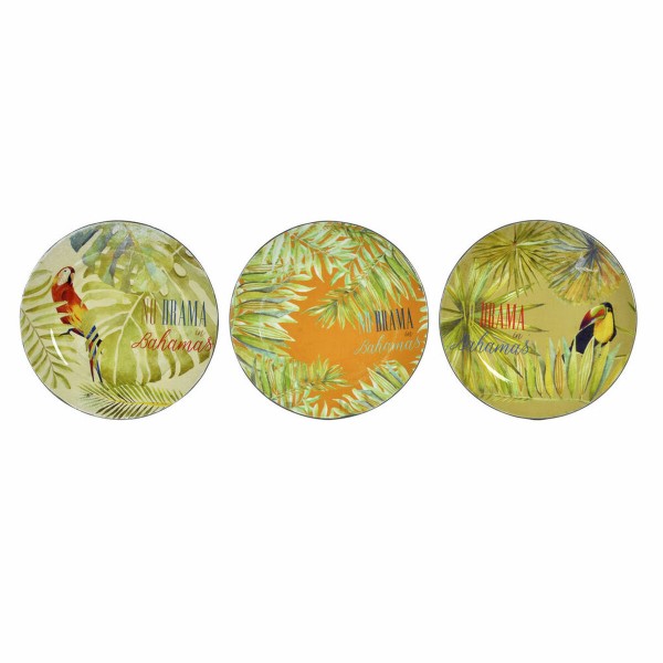Flatplater DKD Home Decor Bahamas Αναλώσιμη χαρτί (13 x 13 x 13 cm) (3 pcs)