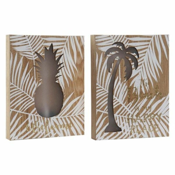 Φωτιστικό DKD Home Decor Τροπικό Φως LED (2 pcs) (20 x 3 x 26 cm)