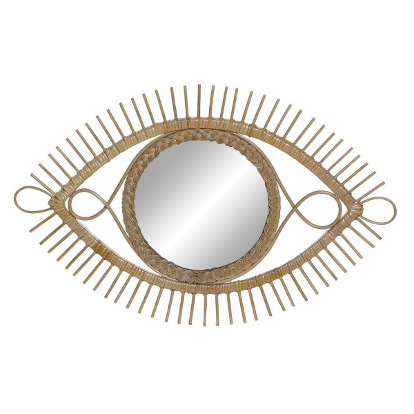 Τοίχο καθρέφτη DKD Home Decor Καφέ ρατάν (71 x 2 x 45 cm)