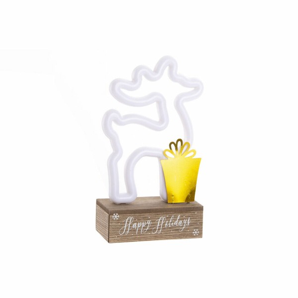 Χριστουγεννιάτικο Στολίδι DKD Home Decor Λευκό LED Τάρανδος
