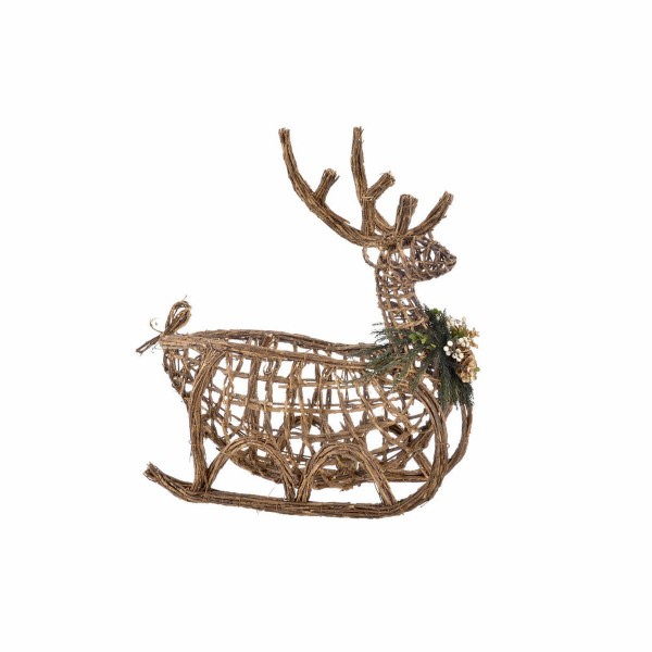 Έλκηθρο DKD Home Decor Χριστουγεννιάτικο στεφάνι λυγαριά (47 x 22 x 53 cm)