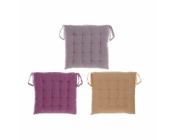 Μαξιλάρι έδρας DKD Home Decor Πορτοκαλί βαμβάκι Λιλά (3 pcs) (40 x 40 x 4 cm)