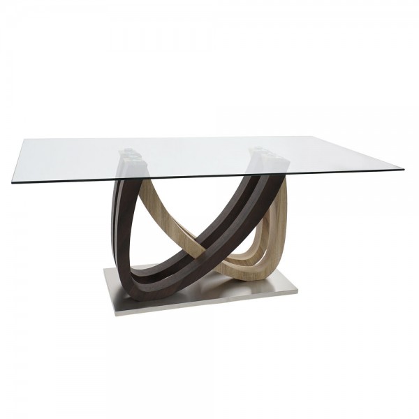 Τραπεζαρία DKD Home Decor Κρυστάλλινο Ανοξείδωτο ατσάλι Ξύλο MDF (180 x 90 x 76 cm)