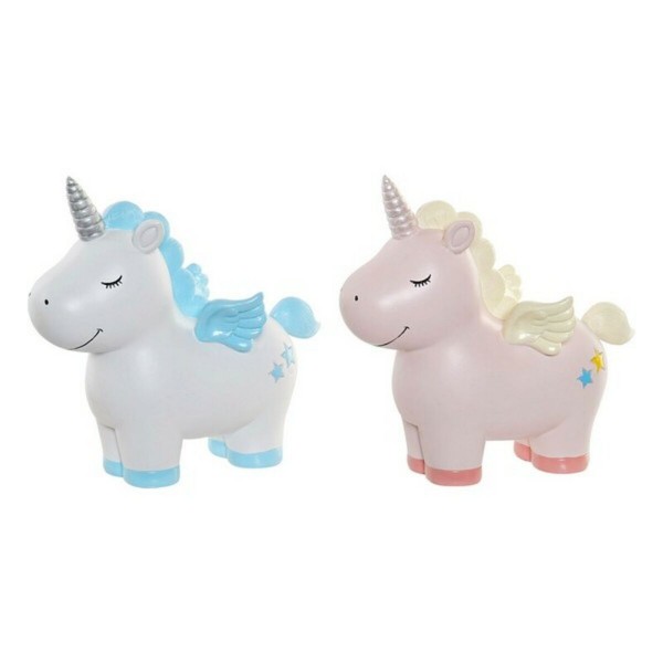 Διακοσμητική Φιγούρα DKD Home Decor Ρητίνη Μονόκερος (2 pcs) (22 x 11 x 21 cm)