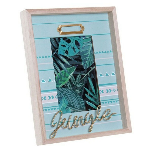 Κορνίζα DKD Home Decor Greti Μέταλλο Ξύλο Πράσινο Τροπικό