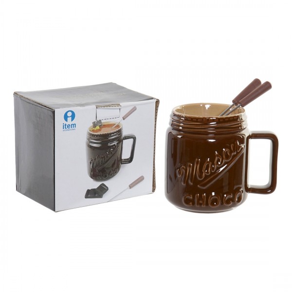 Συσκευη για φοντι σοκολατασ DKD Home Decor (4 pcs) Πορσελάνη