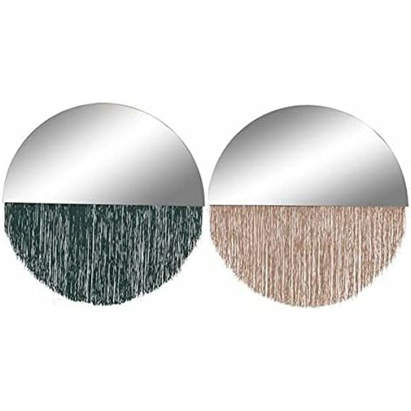 Τοίχο καθρέφτη DKD Home Decor πολυεστέρας Ξύλο (2 pcs)