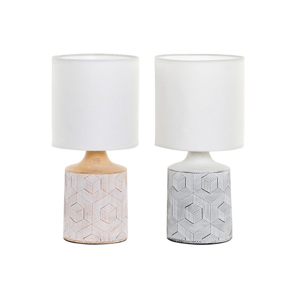 Επιτραπέζιο Φωτιστικό DKD Home Decor Γκρι Καφέ 60 W (x2) (15 x 15 x 31 cm)