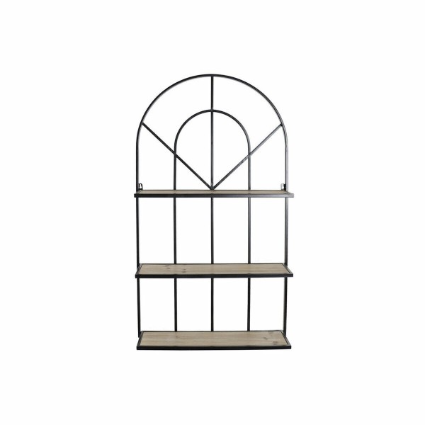 Ράφια DKD Home Decor Τοίχο Φυσικό Μαύρο Μέταλλο Τζίντζερ (60 x 15 x 110 cm)