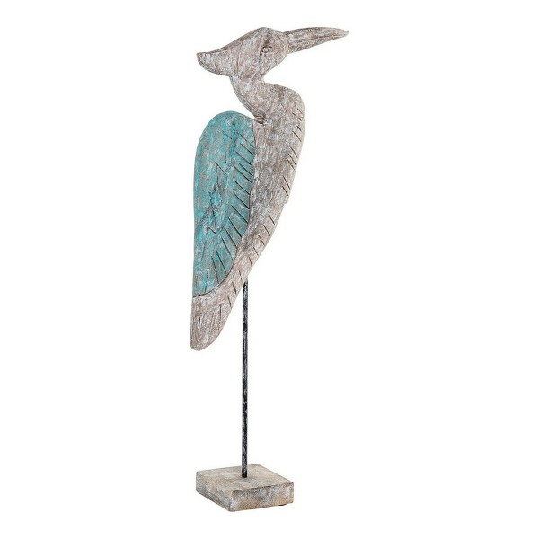 Διακοσμητική Φιγούρα DKD Home Decor Μπλε Τυρκουάζ Ξύλο από Μάνγκο Ερωδιός (26 x 10 x 68 cm)