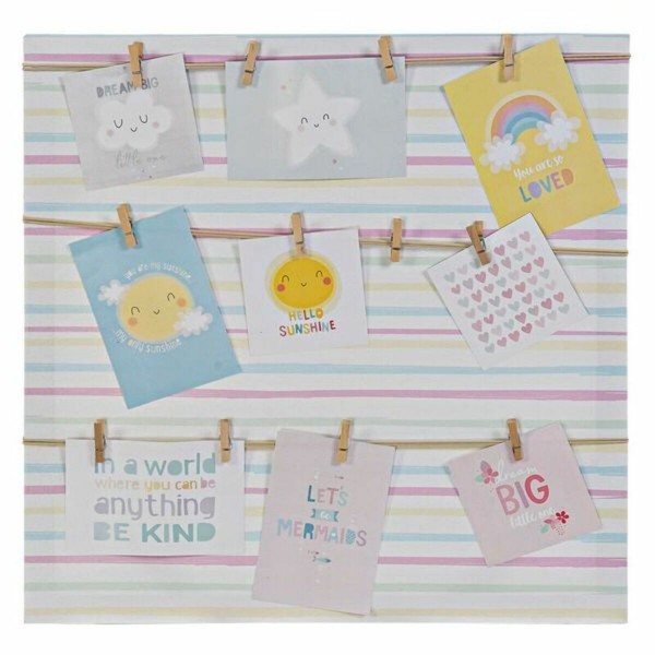 Κορνίζες DKD Home Decor Sunshine Καμβάς Πολύχρωμο Μωρό (50 x 2 x 50 cm)