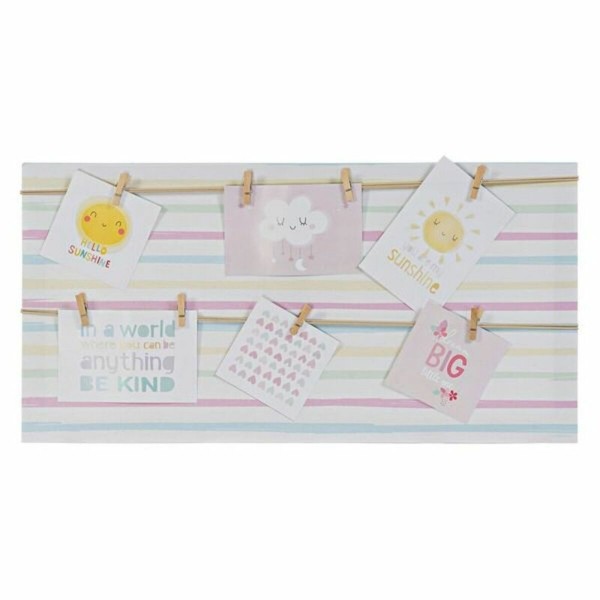 Κορνίζες DKD Home Decor Sunshine Καμβάς Λευκό Μωρό (60 x 2 x 30 cm)