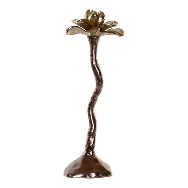 Κηροπήγιο DKD Home Decor Λουλούδι Αλουμίνιο (1 x 0.1 x 32 cm)