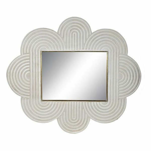 Τοίχο καθρέφτη DKD Home Decor Λευκό Ξύλο από Μάνγκο (122 x 4 x 106 cm)