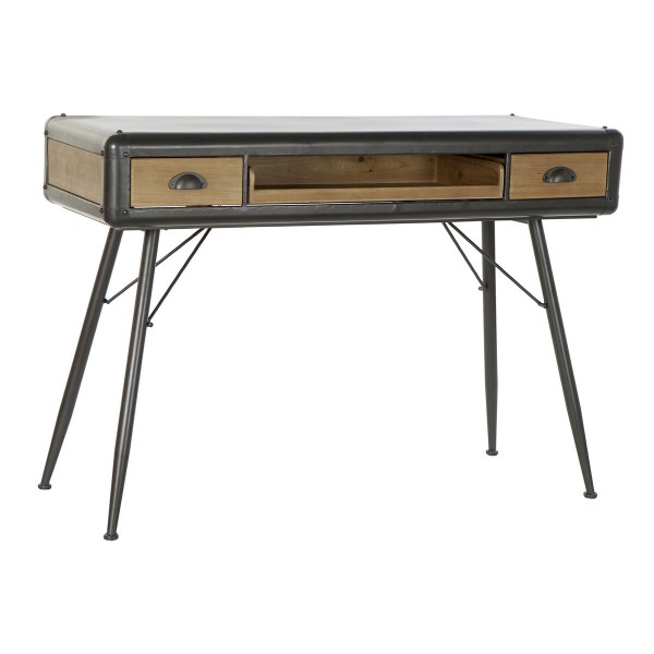 Γραφείο DKD Home Decor Έλατο Φυσικό Μέταλλο Ανοιχτό Γκρι (118 x 52 x 84 cm)