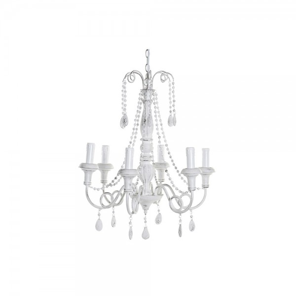 Φωτιστικό Οροφής DKD Home Decor Λευκό Μέταλλο 220 V Ξύλο MDF (55.5 x 55.5 x 122 cm)