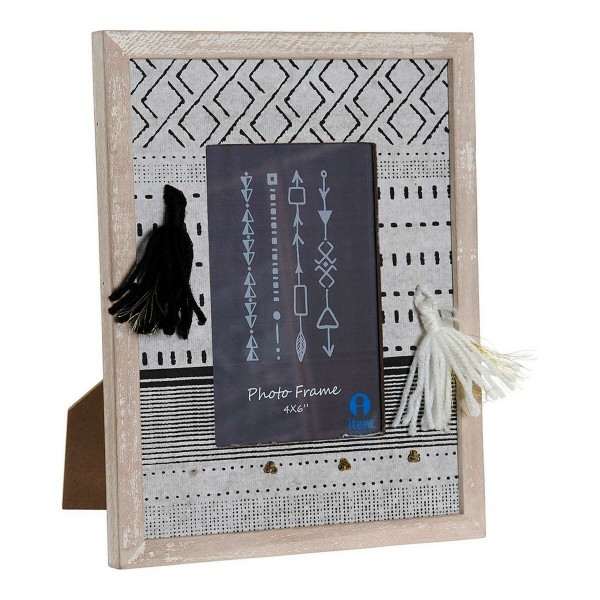 Κορνίζα DKD Home Decor S3015069 Χωρίς Δακτύλιο Φυσικό Γκρι Ξύλο MDF Boho (10 x 2 x 15 cm)