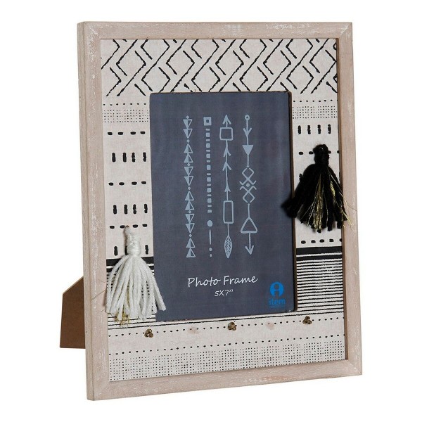 Κορνίζα DKD Home Decor 8424001715220 Χωρίς Δακτύλιο Φυσικό Γκρι Ξύλο MDF Boho (22 x 2 x 27 cm)