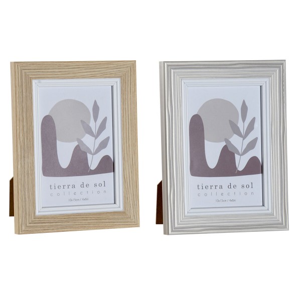Κορνίζα DKD Home Decor Κρυστάλλινο Μπεζ χαρτί Ανοιχτό καφέ PS Βουνό (x2)