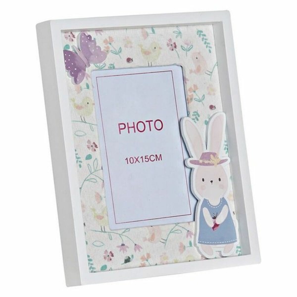 Κορνίζα DKD Home Decor ‎S3010092 Κρυστάλλινο Κουνέλι Παιδικά Ξύλο MDF