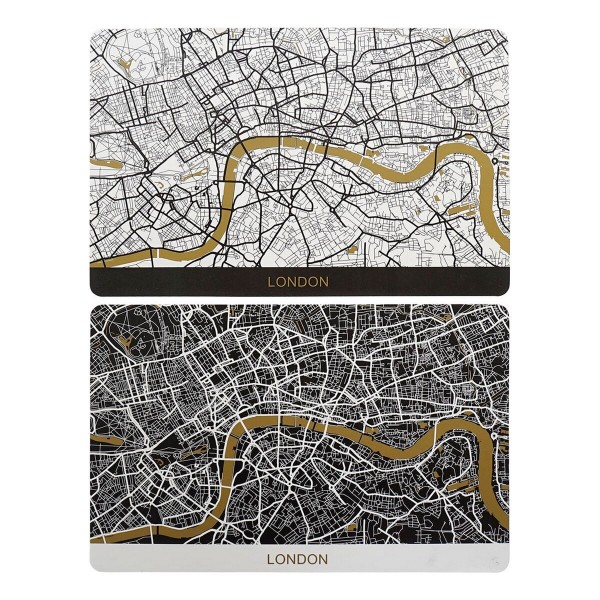 Σουπλά DKD Home Decor London Λευκό Μαύρο Πολυπροπυλένιο (ΡΡ) (2 pcs) (43.5 x 28.5 x 28.5 cm)