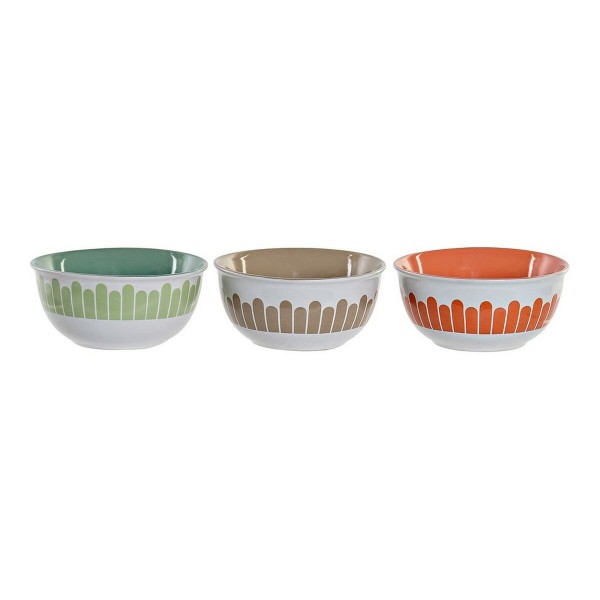 Μπολ DKD Home Decor Πήλινα (3 pcs) (540 ml) (13.8 x 13.8 x 6.5 cm)