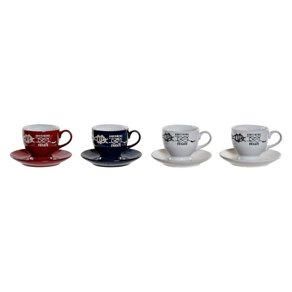 Σετ Κούπες Καφέ DKD Home Decor Μέταλλο Πήλινα (4 pcs)