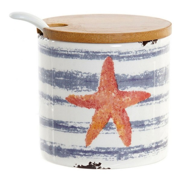 Δοχείο για Ζάχαρη DKD Home Decor Μεσογείακός Διακοσμητική κανάτα Dolomite