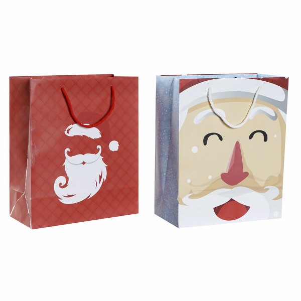 Τσάντα Χριστουγέννων DKD Home Decor Μπλε Κόκκινο χαρτί (26 x 13 x 32 cm) (2 pcs)
